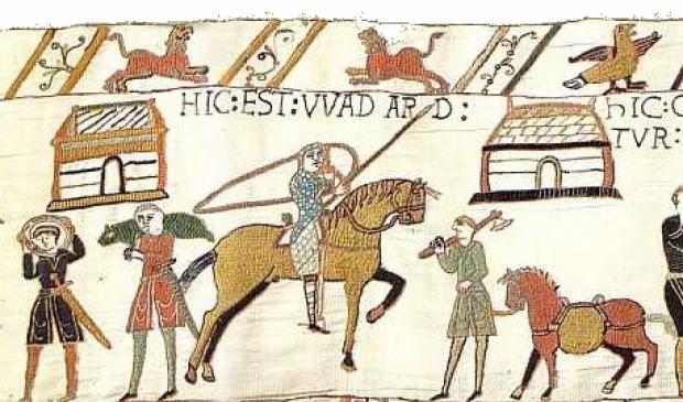 Wadard was the first owner of Cogges and is shown as a Norman knight riding a horse on the Bayeux Tapestry